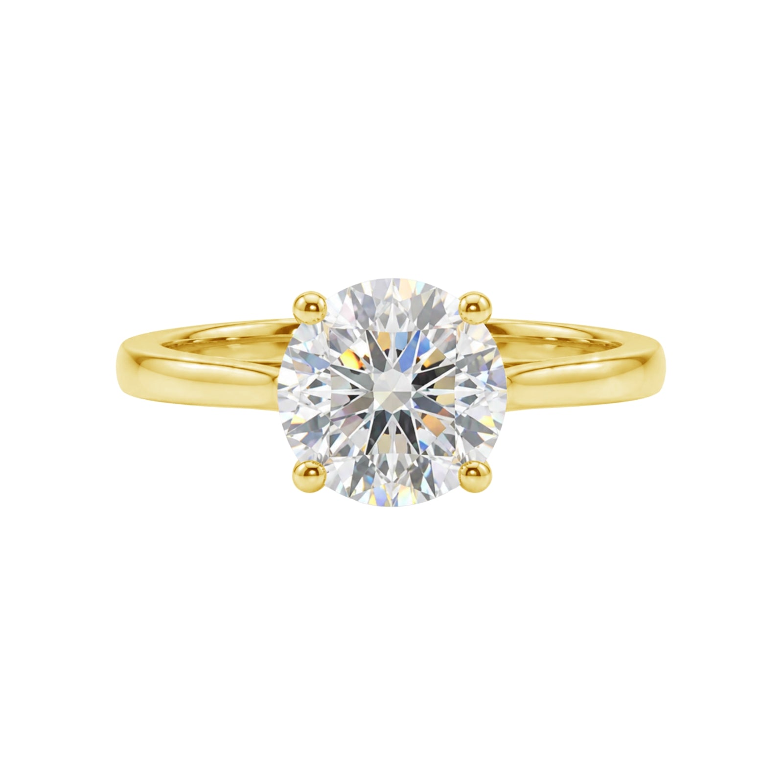 1.00-6.00 Carat T.W. Round-cut IGI Certified Lab Grown Diamond (F/VS+) 14K Gold Solitaire Ring