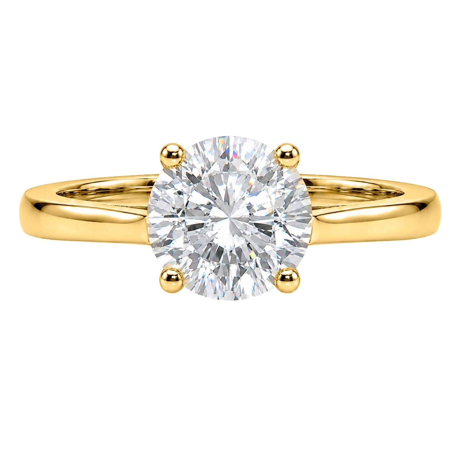 1.00-6.00 Carat T.W. Round-cut IGI Certified Lab Grown Diamond (F/VS+) 14K Gold Solitaire Ring