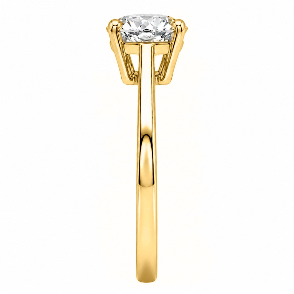 1.00-6.00 Carat T.W. Round-cut IGI Certified Lab Grown Diamond (F/VS+) 14K Gold Solitaire Ring