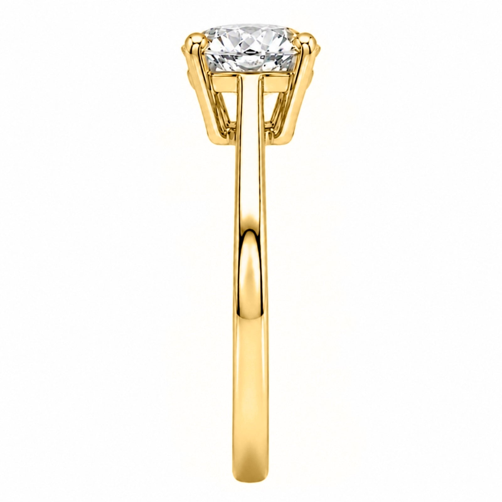 1.00-6.00 Carat T.W. Round-cut IGI Certified Lab Grown Diamond (F/VS+) 14K Gold Solitaire Ring