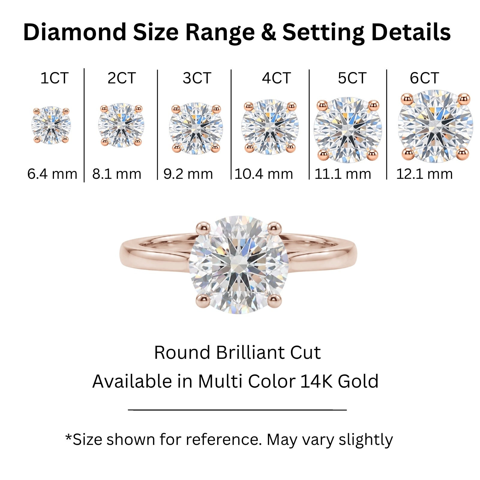 1.00-6.00 Carat T.W. Round-cut IGI Certified Lab Grown Diamond (F/VS+) 14K Gold Solitaire Ring