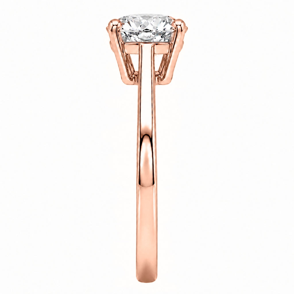 1.00-6.00 Carat T.W. Round-cut IGI Certified Lab Grown Diamond (F/VS+) 14K Gold Solitaire Ring