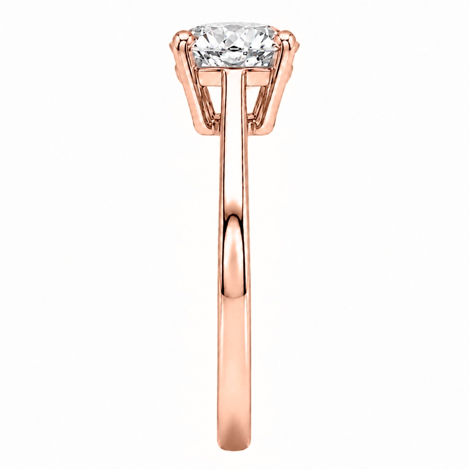1.00-6.00 Carat T.W. Round-cut IGI Certified Lab Grown Diamond (F/VS+) 14K Gold Solitaire Ring