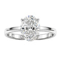 Diamonair Oval solitaire ring 14K White Gold 6.00 CT Size 11