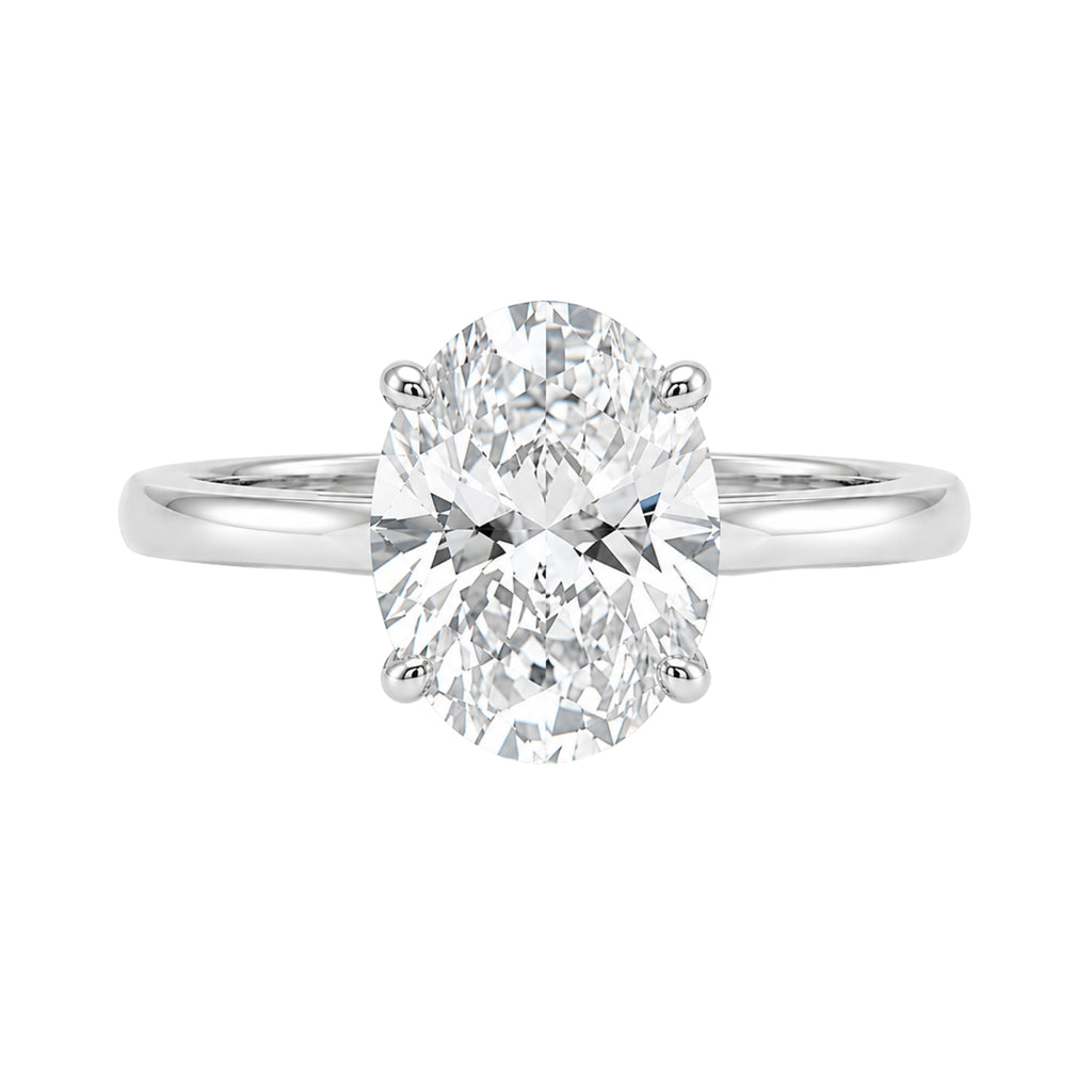1.00-6.00 Carat T.W. Oval-cut IGI Certified IGI Certified Lab Grown Diamond (F/VS+) 14K Gold Solitaire Ring