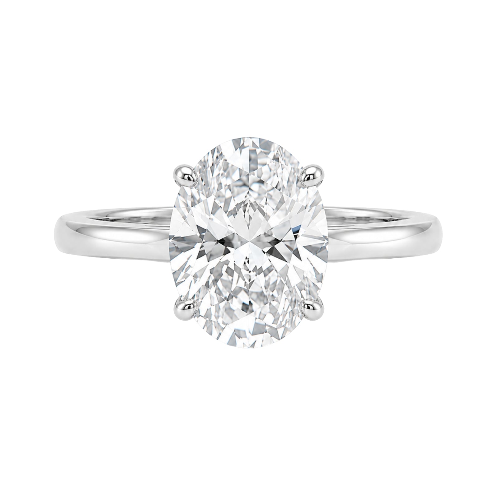1.00-6.00 Carat T.W. Oval-cut IGI Certified IGI Certified Lab Grown Diamond (F/VS+) 14K Gold Solitaire Ring