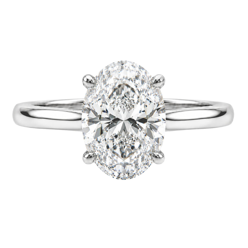 1.00-6.00 Carat T.W. Oval-cut IGI Certified IGI Certified Lab Grown Diamond (F/VS+) 14K Gold Solitaire Ring
