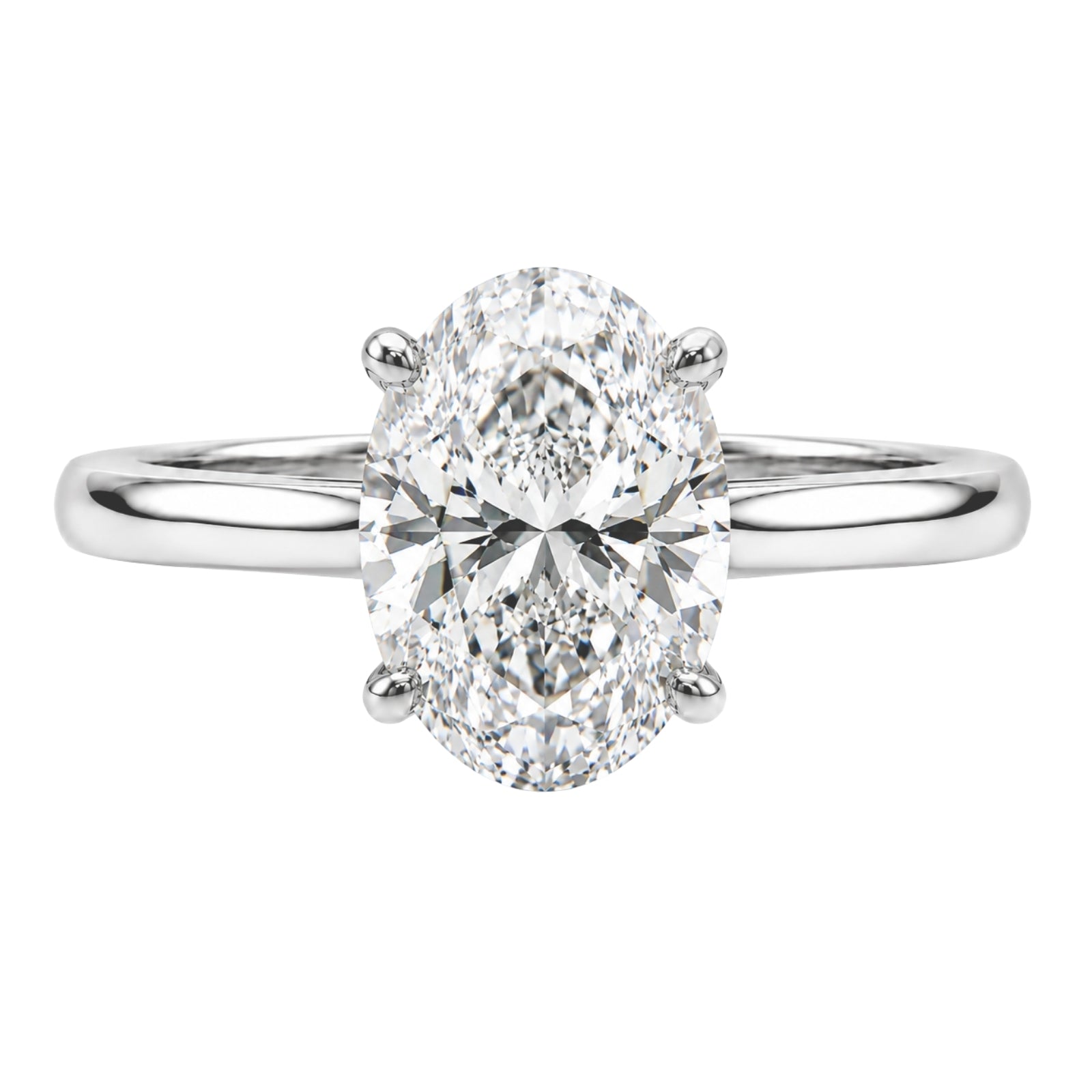 1.00-6.00 Carat T.W. Oval-cut IGI Certified IGI Certified Lab Grown Diamond (F/VS+) 14K Gold Solitaire Ring