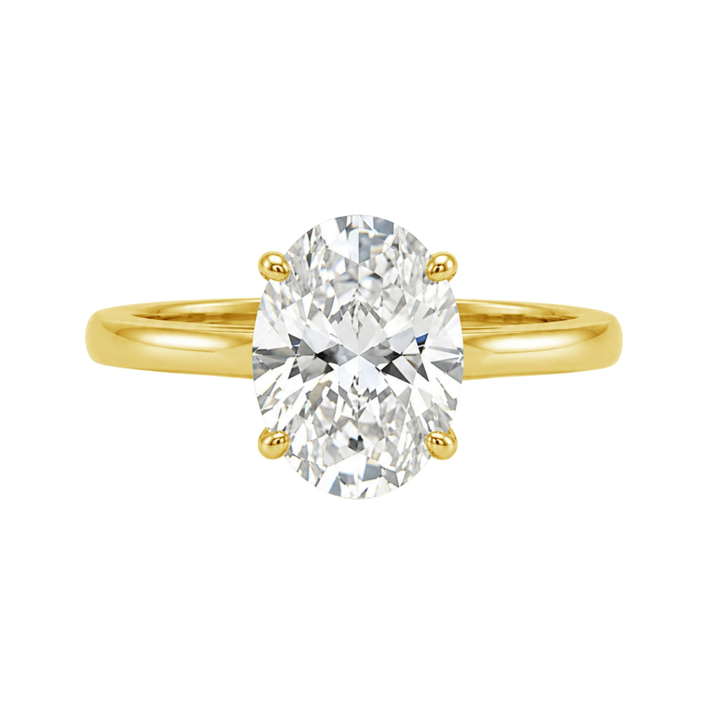 1.00-6.00 Carat T.W. Oval-cut IGI Certified IGI Certified Lab Grown Diamond (F/VS+) 14K Gold Solitaire Ring