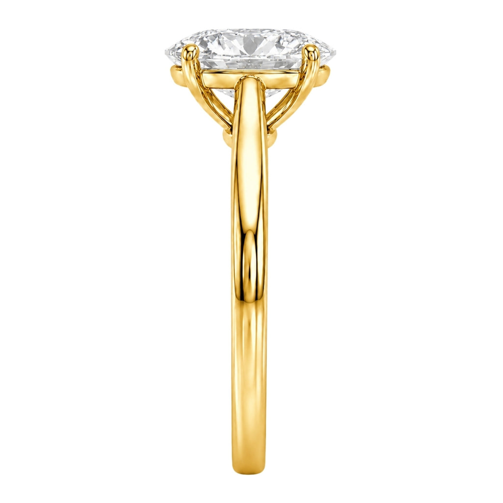 1.00-6.00 Carat T.W. Oval-cut IGI Certified IGI Certified Lab Grown Diamond (F/VS+) 14K Gold Solitaire Ring
