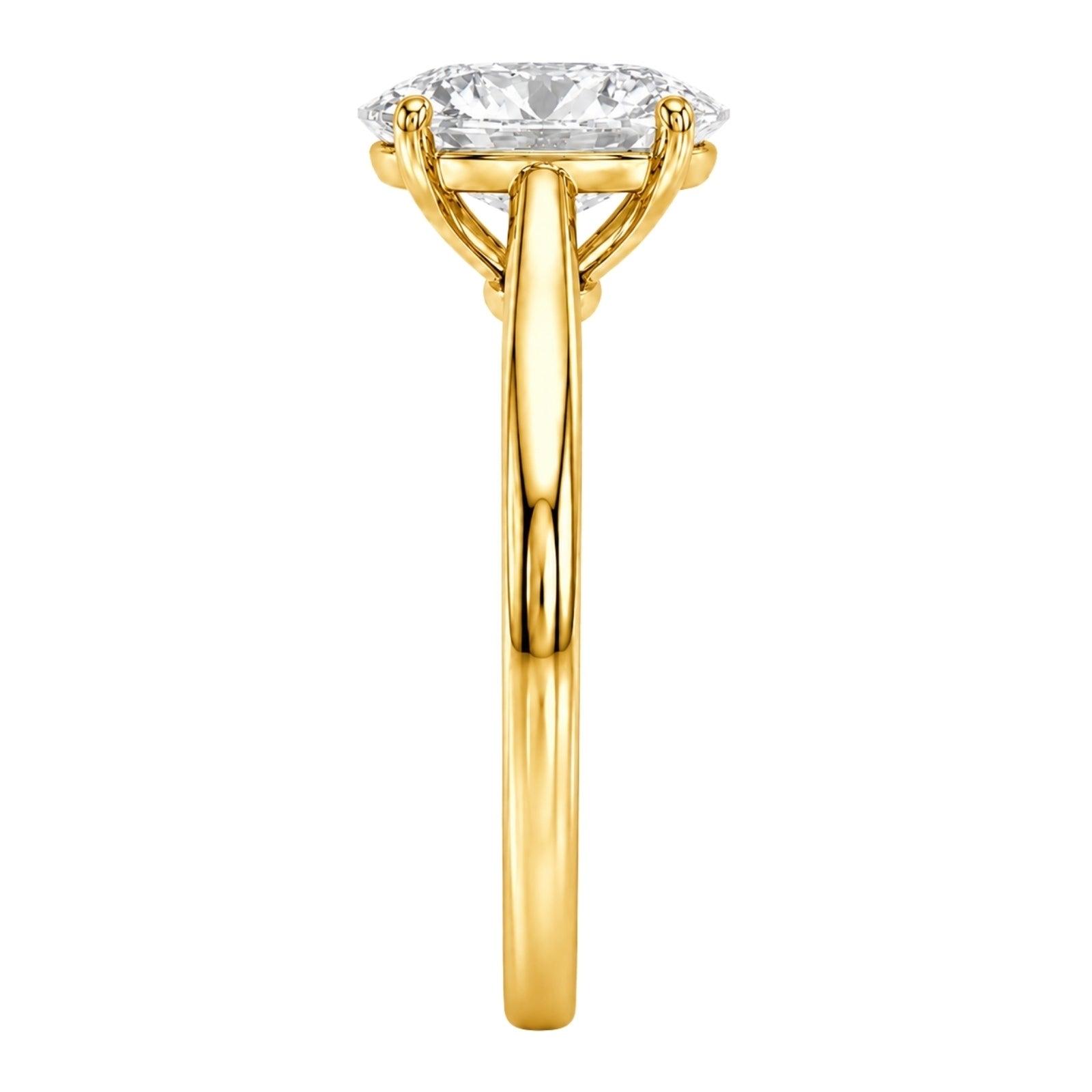 1.00-6.00 Carat T.W. Oval-cut IGI Certified IGI Certified Lab Grown Diamond (F/VS+) 14K Gold Solitaire Ring