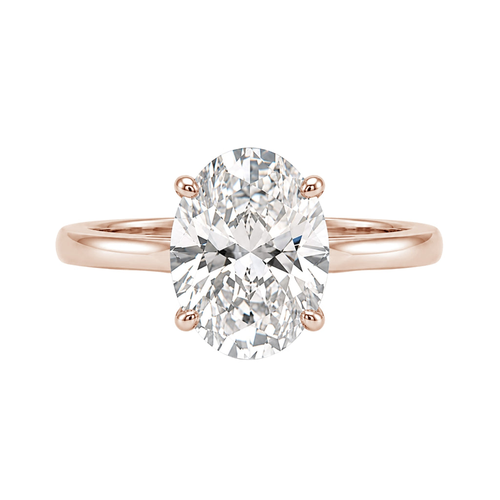 1.00-6.00 Carat T.W. Oval-cut IGI Certified IGI Certified Lab Grown Diamond (F/VS+) 14K Gold Solitaire Ring