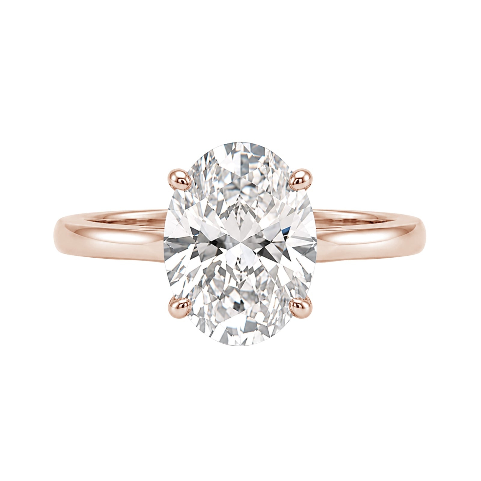 1.00-6.00 Carat T.W. Oval-cut IGI Certified IGI Certified Lab Grown Diamond (F/VS+) 14K Gold Solitaire Ring