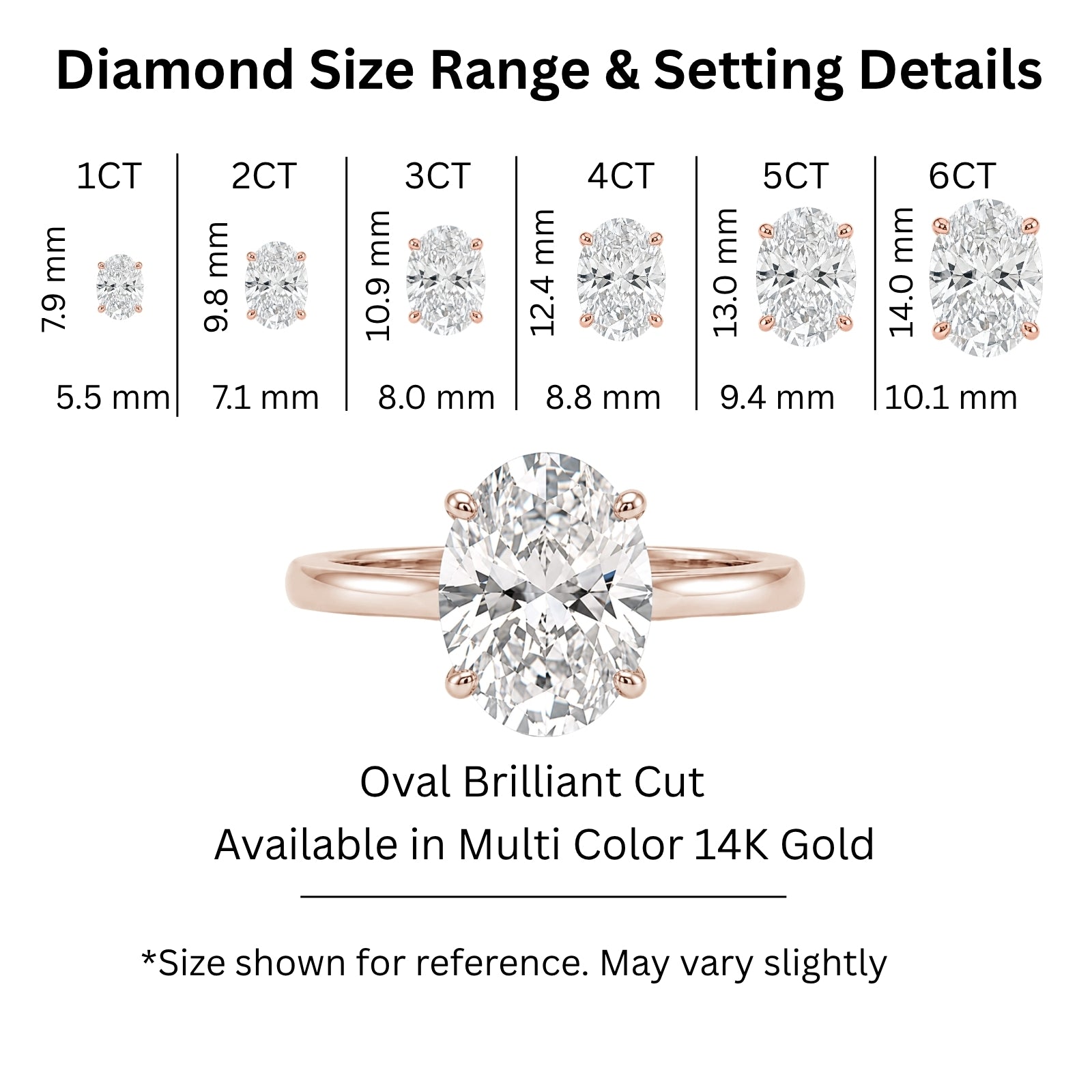 1.00-6.00 Carat T.W. Oval-cut IGI Certified IGI Certified Lab Grown Diamond (F/VS+) 14K Gold Solitaire Ring
