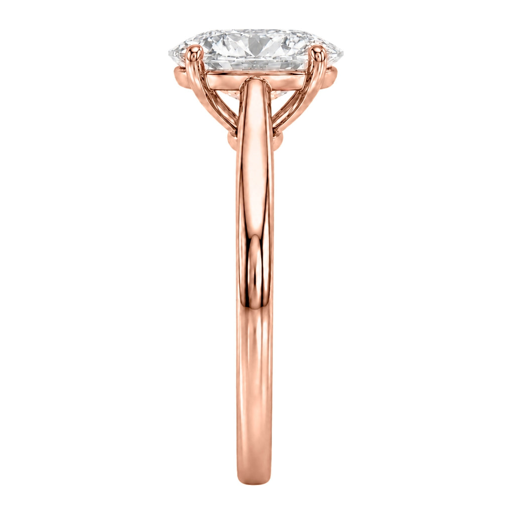 1.00-6.00 Carat T.W. Oval-cut IGI Certified IGI Certified Lab Grown Diamond (F/VS+) 14K Gold Solitaire Ring