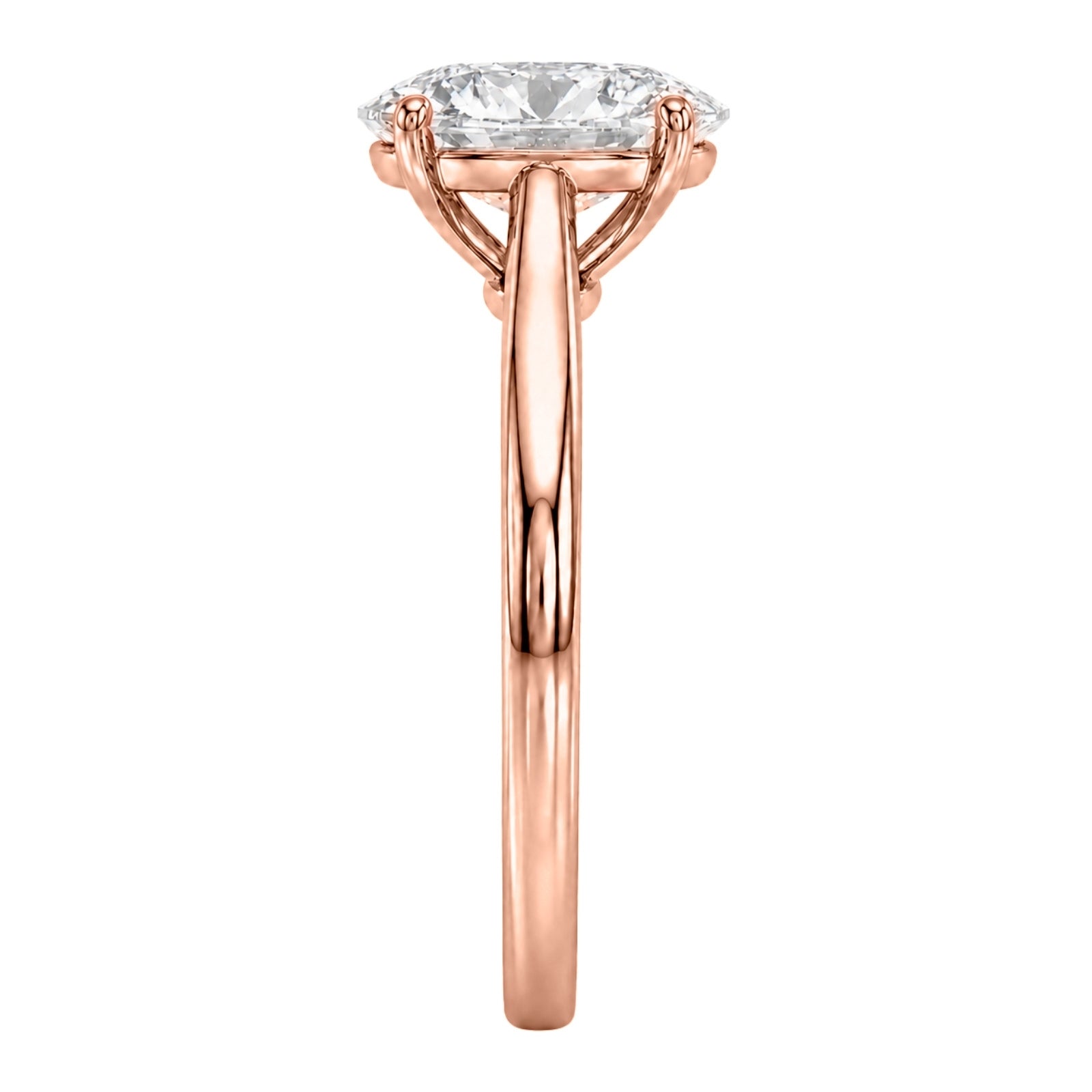 1.00-6.00 Carat T.W. Oval-cut IGI Certified IGI Certified Lab Grown Diamond (F/VS+) 14K Gold Solitaire Ring