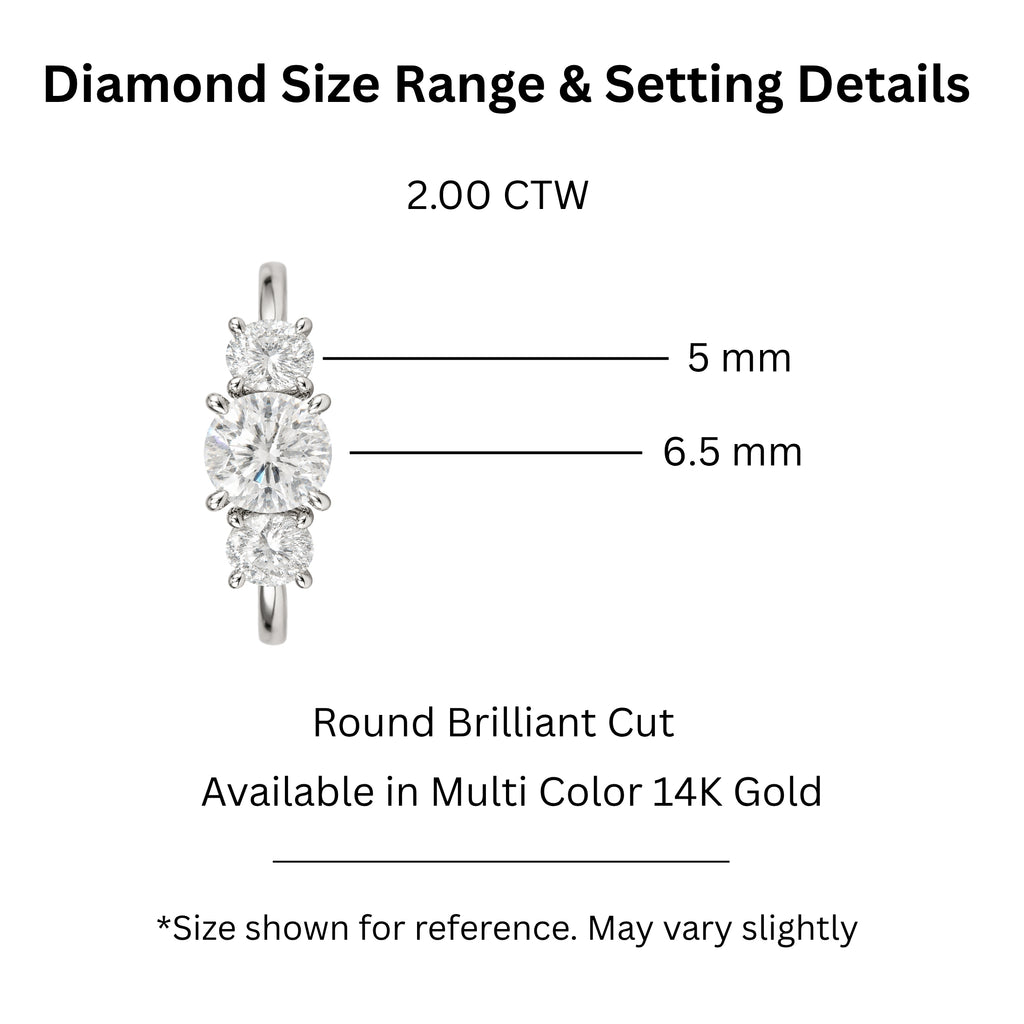 Diamonair 3 Stone Ring Set - Lab Grown Diamond 14K Gold 3 Stone Ring