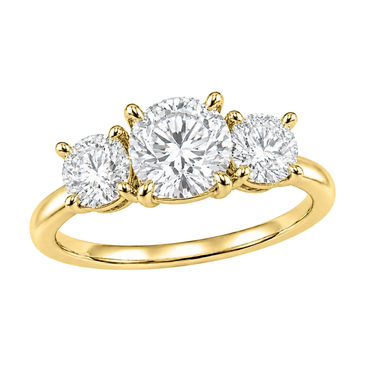 Diamonair 3 Stone Ring Set - Lab Grown Diamond 14K Gold 3 Stone Ring