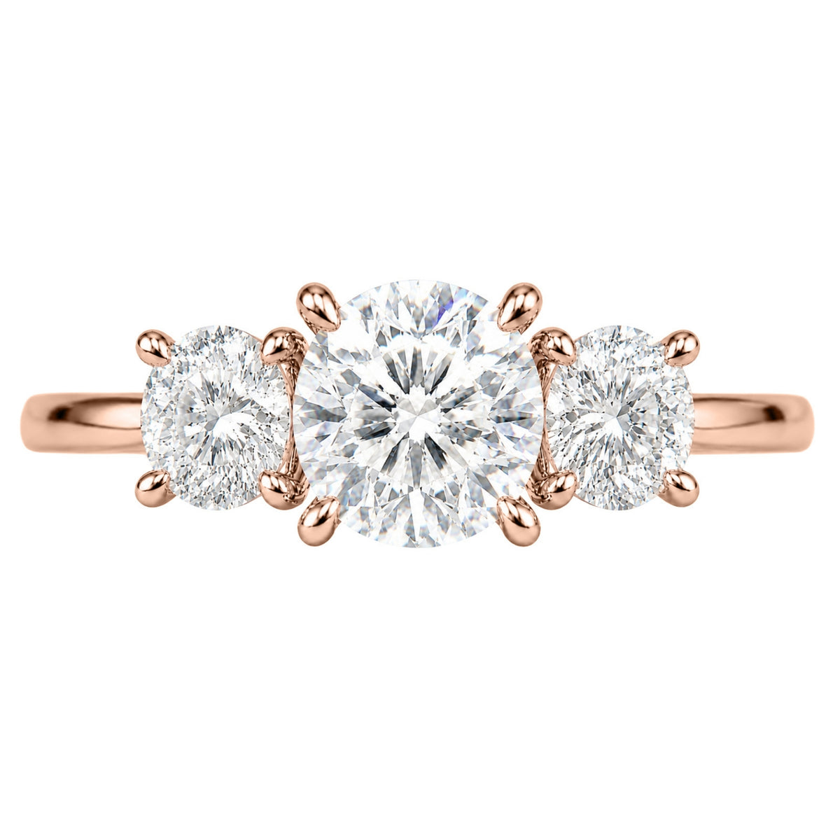 Diamonair 3 Stone Ring Set - Lab Grown Diamond 14K Gold 3 Stone Ring