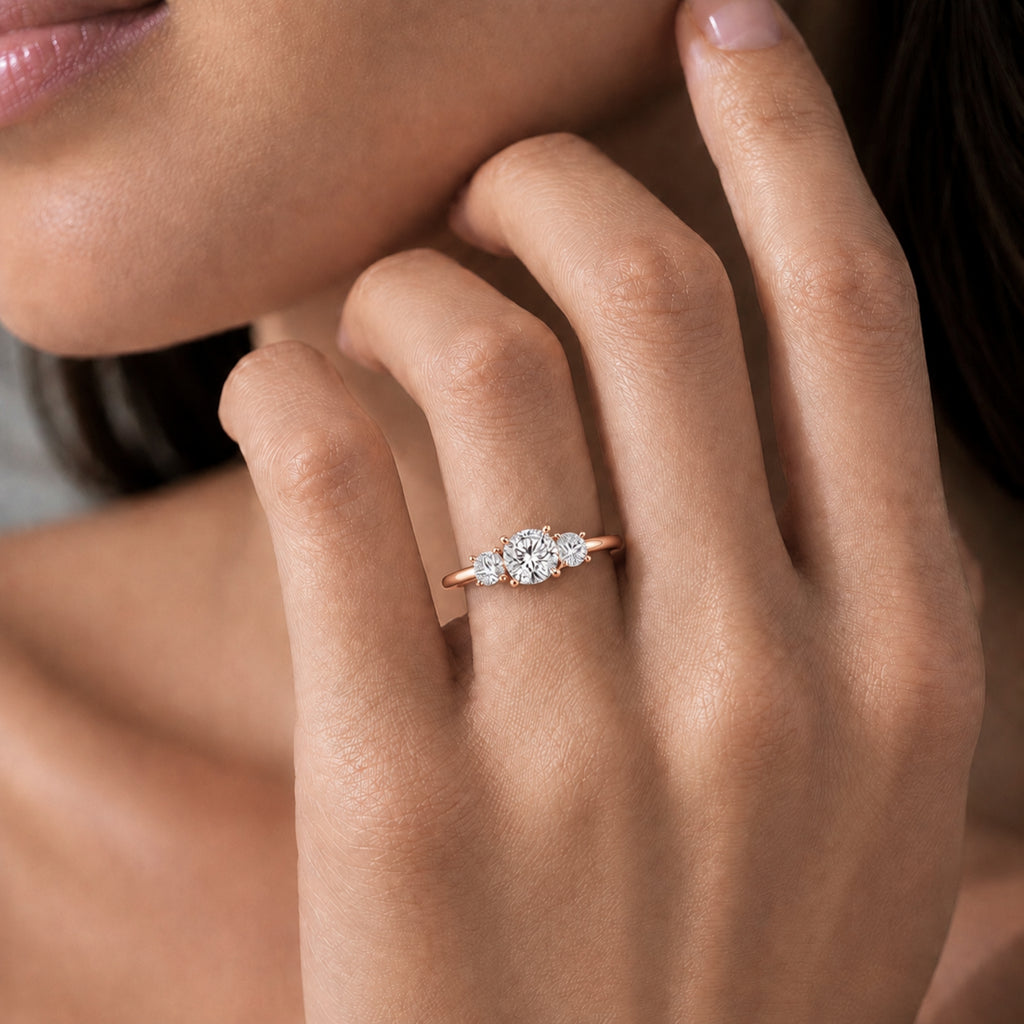 Diamonair 3 Stone Ring Set - Lab Grown Diamond 14K Gold 3 Stone Ring
