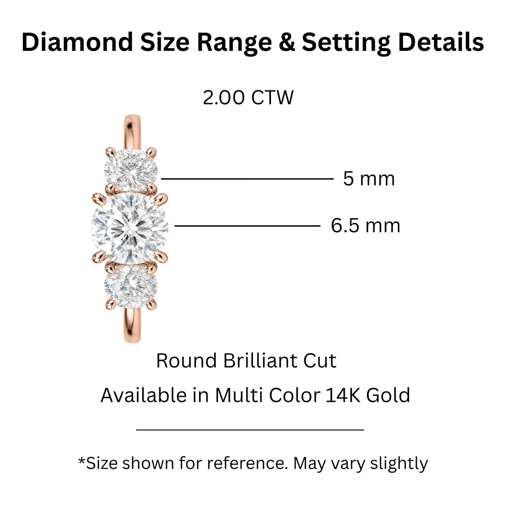 Diamonair 3 Stone Ring Set - Lab Grown Diamond 14K Gold 3 Stone Ring