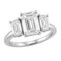 2.00-5.00 Carat T.W. Emerald-cut Lab Grown Diamond (F/VS+) 14K Gold 3 Stone Ring