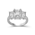 2.00-5.00 Carat T.W. Emerald-cut Lab Grown Diamond (F/VS+) 14K Gold 3 Stone Ring