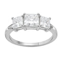 2.00-5.00 Carat T.W. Princess-cut Lab Grown Diamond (F/VS+) 14K Gold 3 Stone Ring