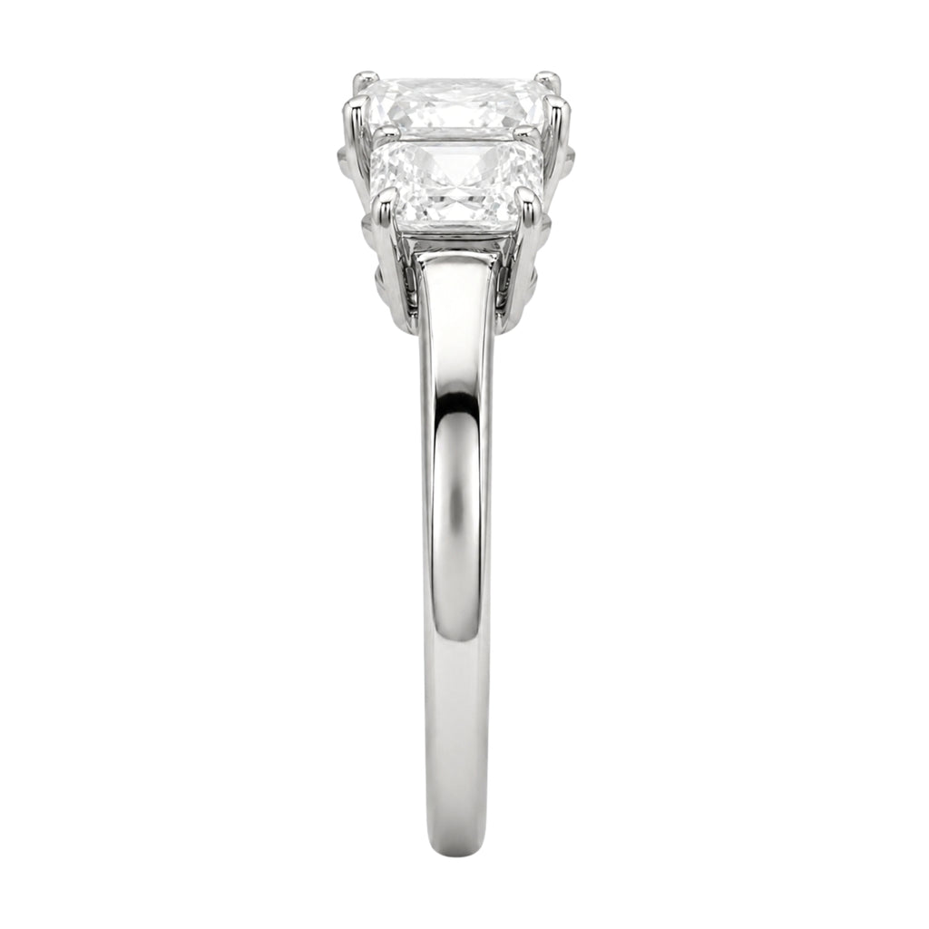 2.00-5.00 Carat T.W. Princess-cut Lab Grown Diamond (F/VS+) 14K Gold 3 Stone Ring
