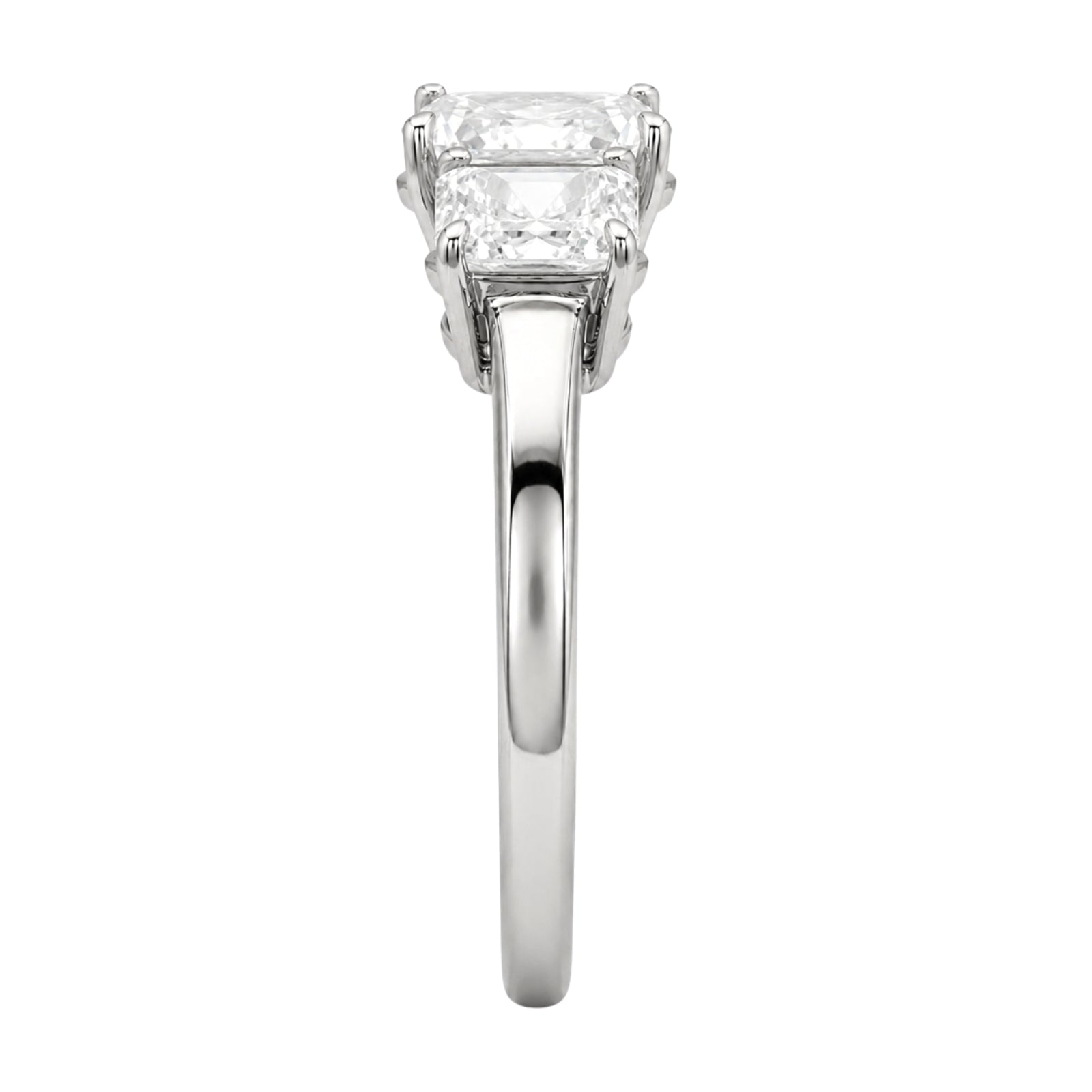 2.00-5.00 Carat T.W. Princess-cut Lab Grown Diamond (F/VS+) 14K Gold 3 Stone Ring