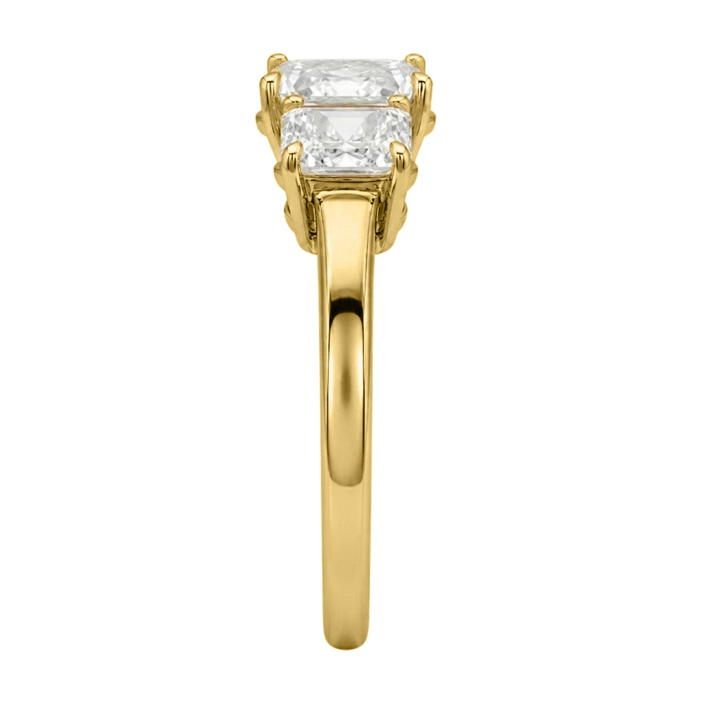 2.00-5.00 Carat T.W. Princess-cut Lab Grown Diamond (F/VS+) 14K Gold 3 Stone Ring