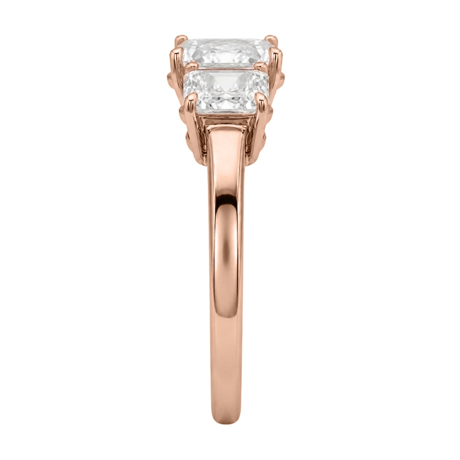 2.00-5.00 Carat T.W. Princess-cut Lab Grown Diamond (F/VS+) 14K Gold 3 Stone Ring