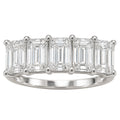 2.50-7.00 Carat T.W. Emerald-cut Lab Grown Diamond (F/VS+) 14K Gold 5 Stone Ring