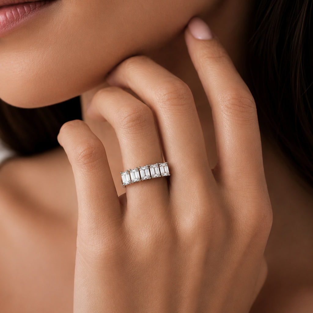 Diamonair 5 Stone Prong Ring set - Lab Grown Diamond 14K Gold 5 Stone Prong Ring