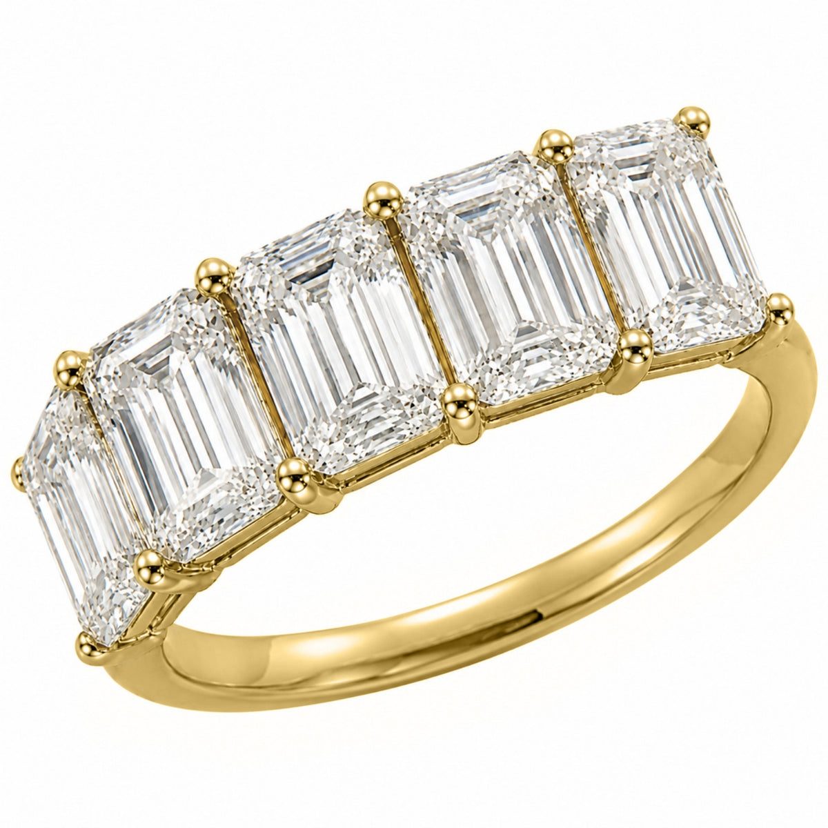 Diamonair 5 Stone Prong Ring set - Lab Grown Diamond 14K Gold 5 Stone Prong Ring