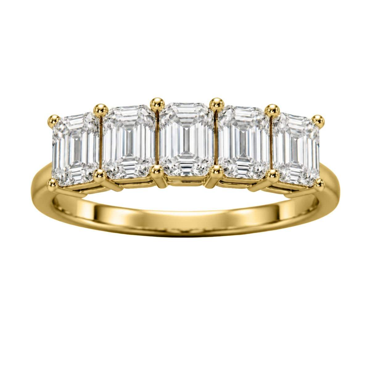 Diamonair 5 Stone Prong Ring set - Lab Grown Diamond 14K Gold 5 Stone Prong Ring