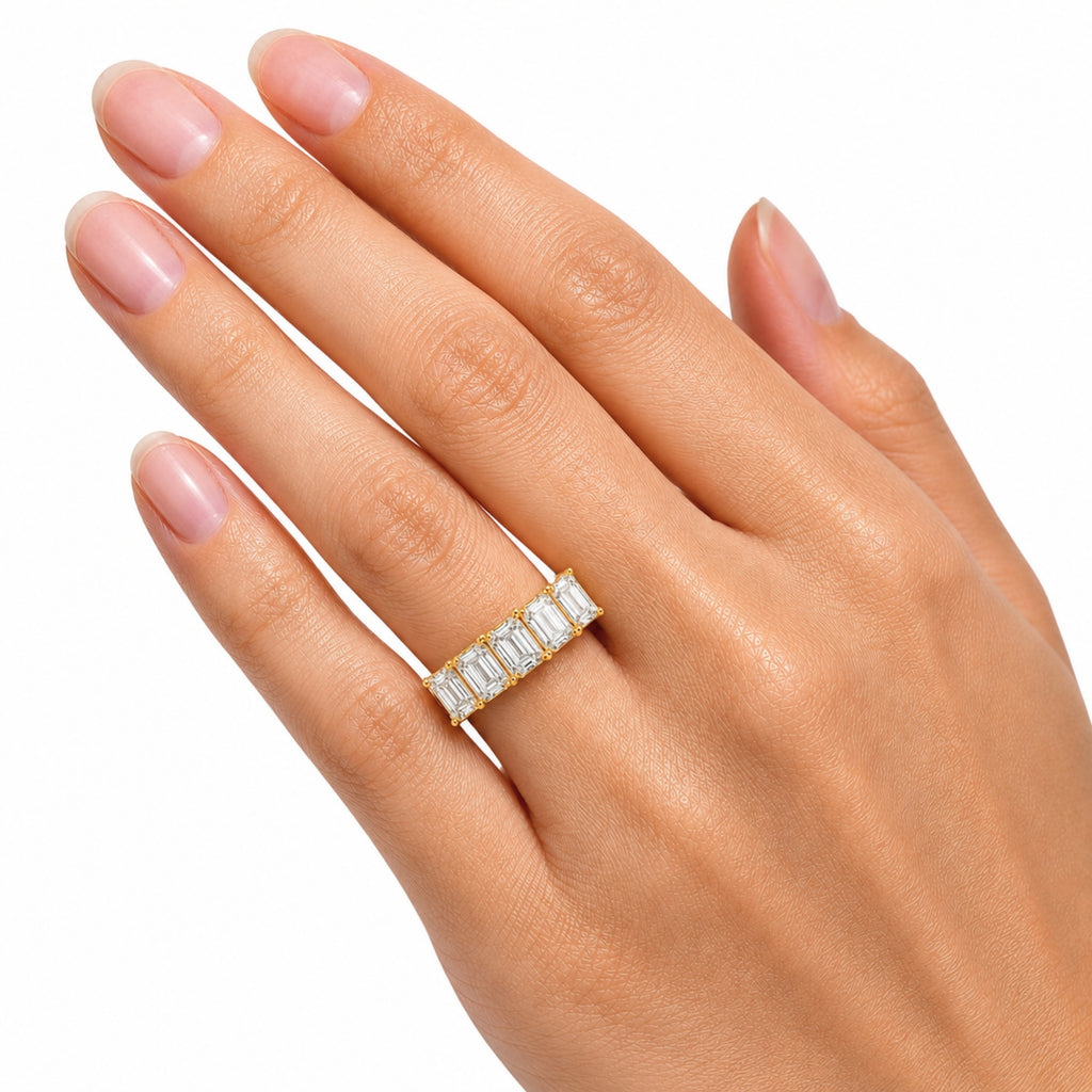 Diamonair 5 Stone Prong Ring set - Lab Grown Diamond 14K Gold 5 Stone Prong Ring