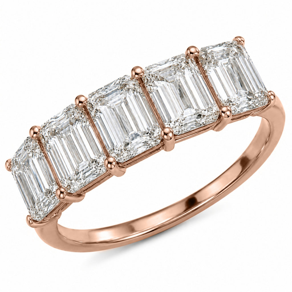 Diamonair 5 Stone Prong Ring set - Lab Grown Diamond 14K Gold 5 Stone Prong Ring