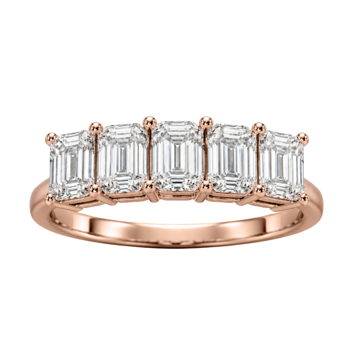 Diamonair 5 Stone Prong Ring set - Lab Grown Diamond 14K Gold 5 Stone Prong Ring