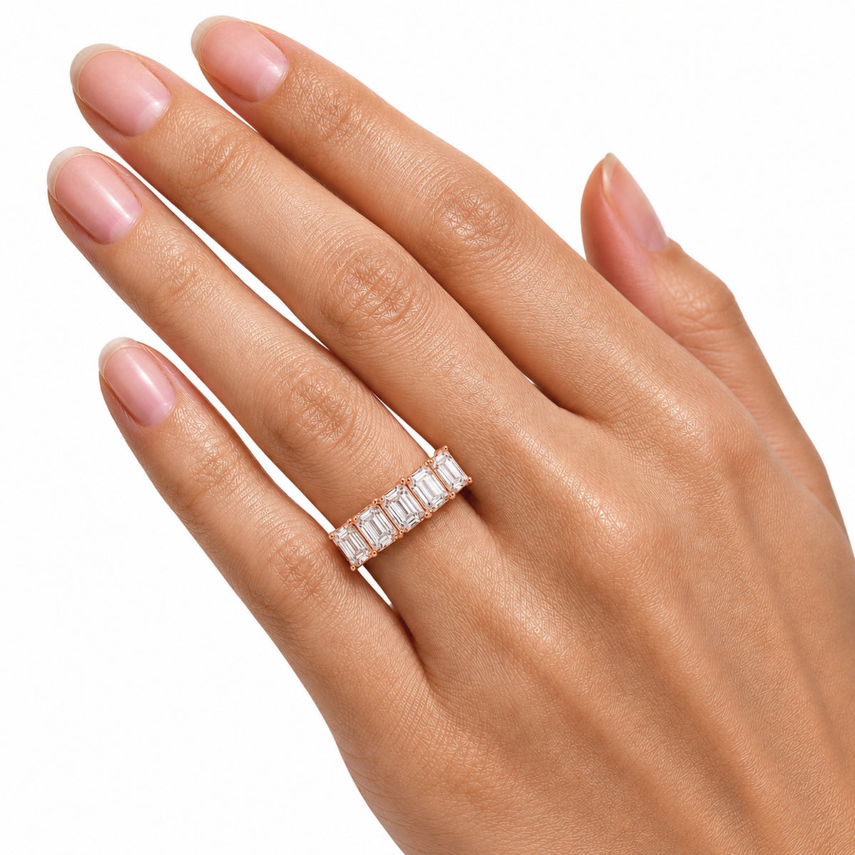 Diamonair 5 Stone Prong Ring set - Lab Grown Diamond 14K Gold 5 Stone Prong Ring