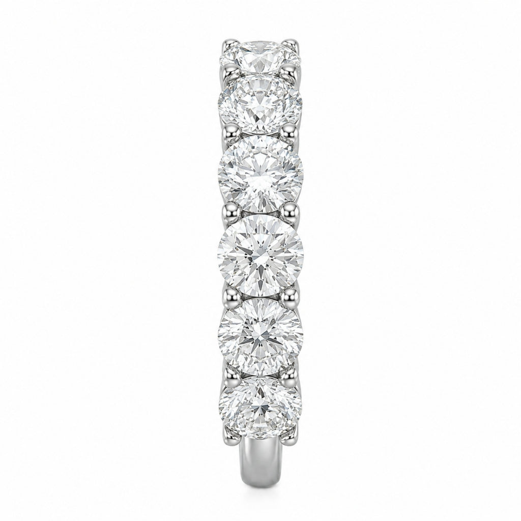 2.00-5.00 Carat T.W. Round-cut Lab Grown Diamond (F/VS+) 14K Gold 7 Stone Band Ring