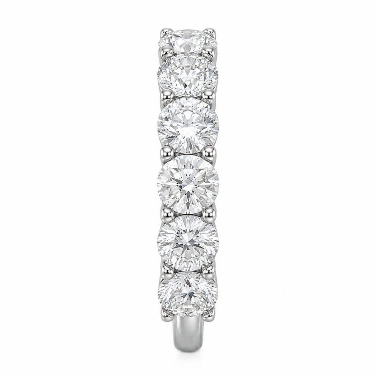 2.00-5.00 Carat T.W. Round-cut Lab Grown Diamond (F/VS+) 14K Gold 7 Stone Band Ring