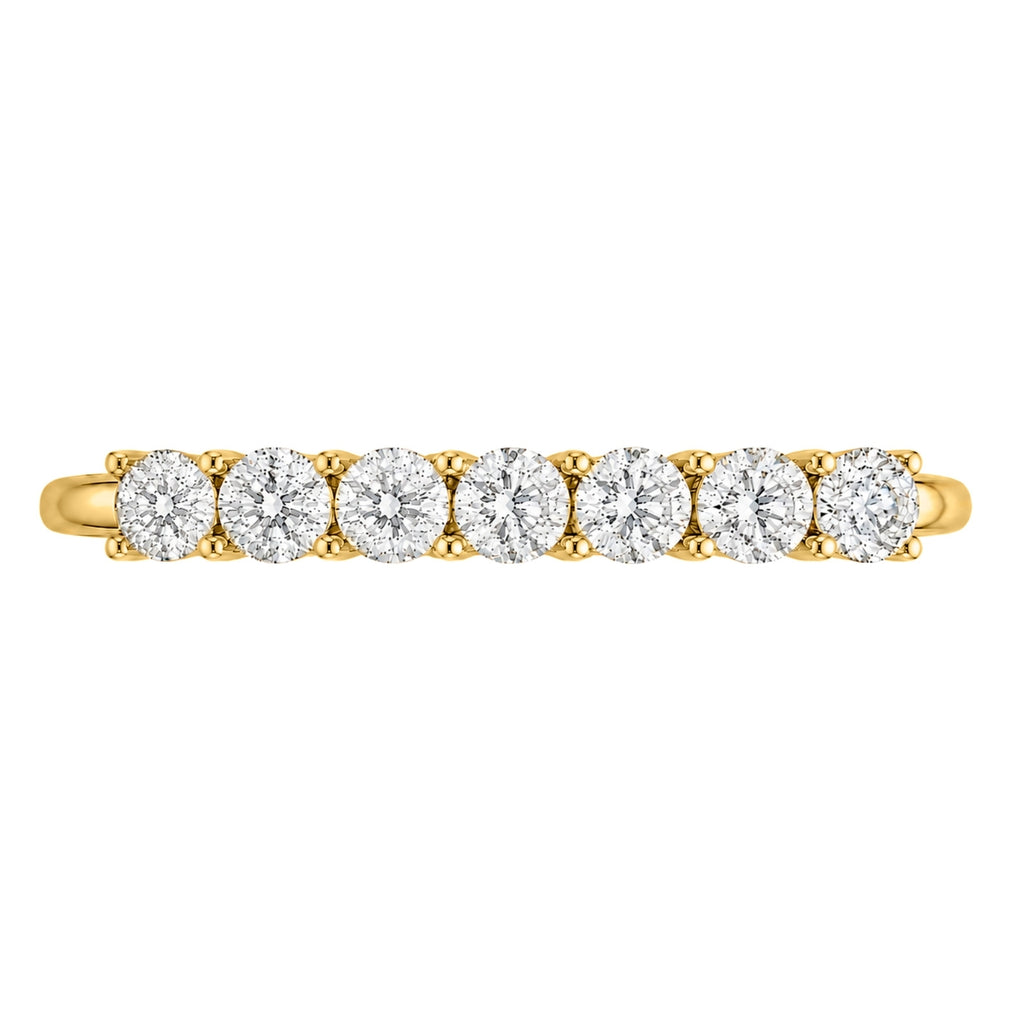2.00-5.00 Carat T.W. Round-cut Lab Grown Diamond (F/VS+) 14K Gold 7 Stone Band Ring