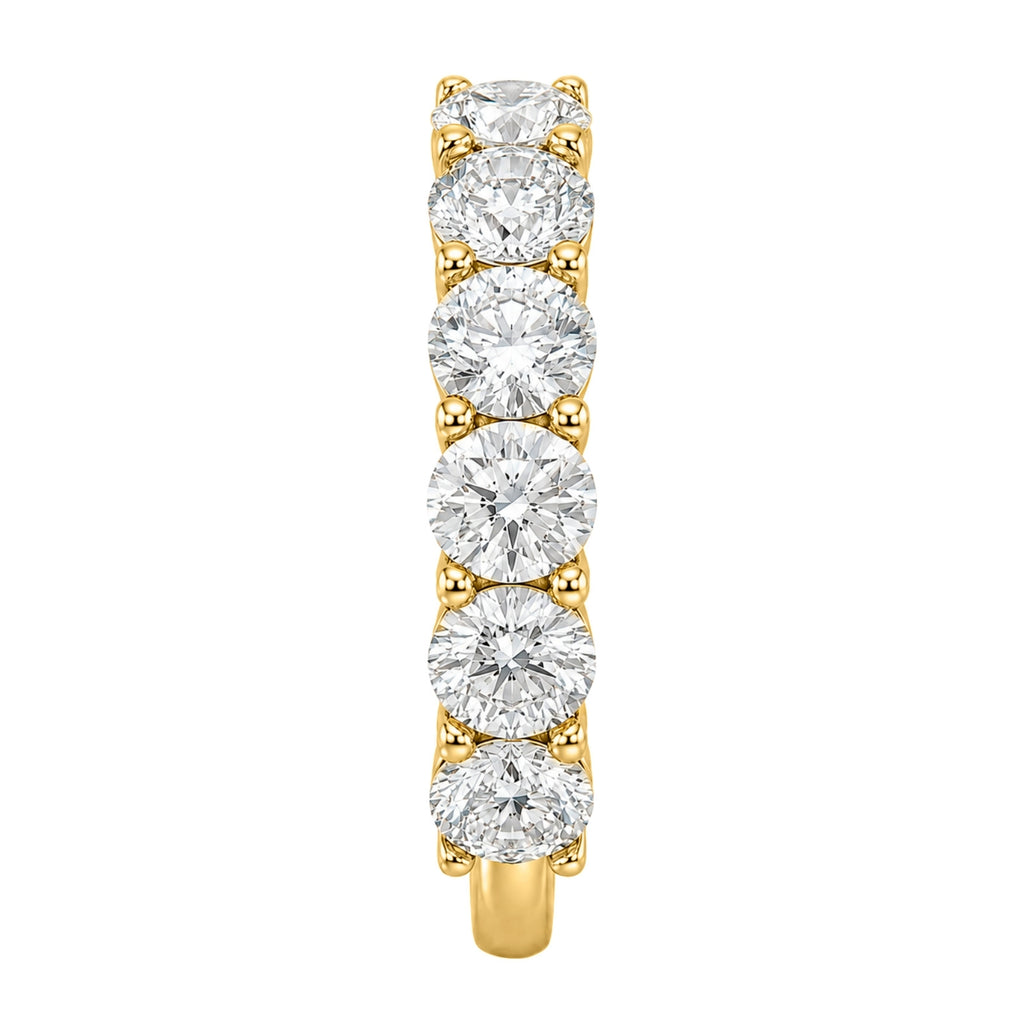 2.00-5.00 Carat T.W. Round-cut Lab Grown Diamond (F/VS+) 14K Gold 7 Stone Band Ring
