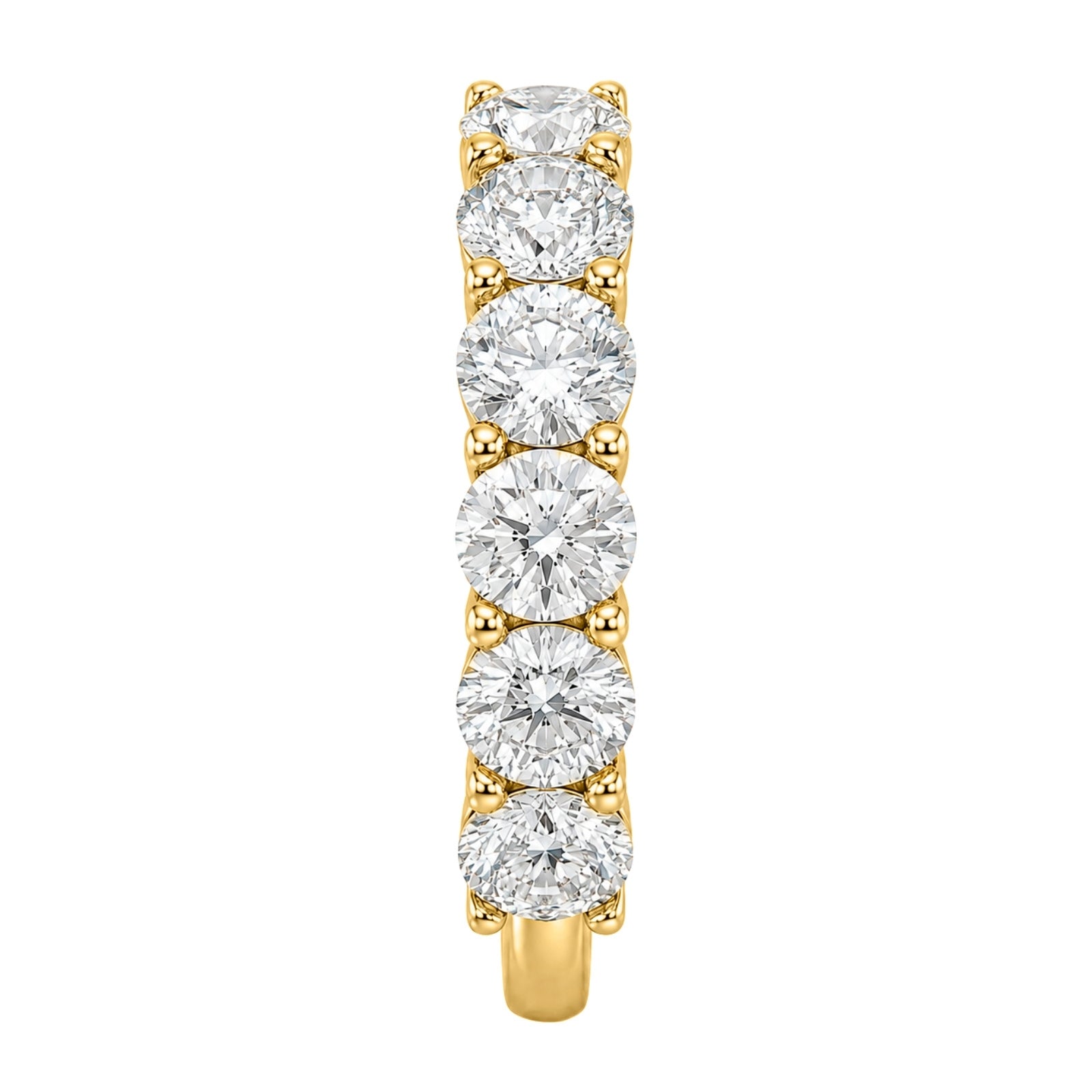 2.00-5.00 Carat T.W. Round-cut Lab Grown Diamond (F/VS+) 14K Gold 7 Stone Band Ring