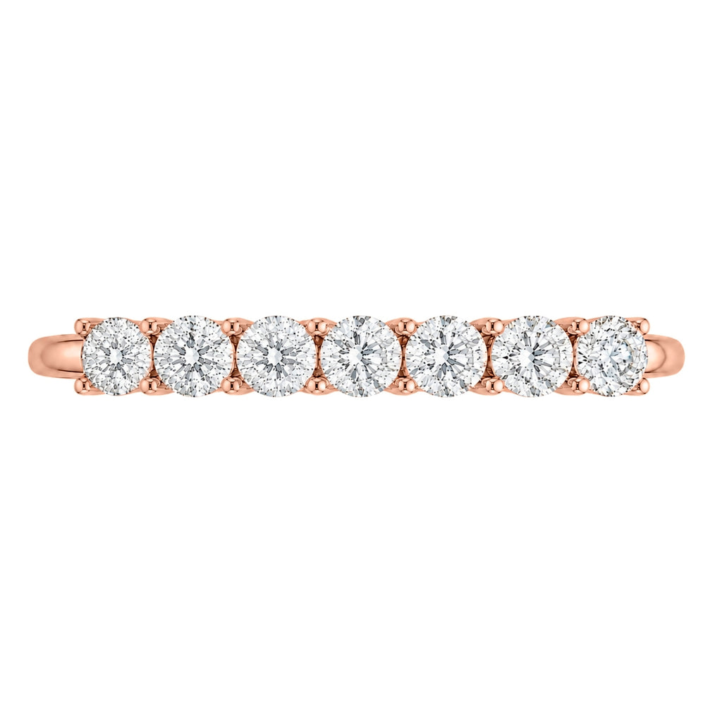 2.00-5.00 Carat T.W. Round-cut Lab Grown Diamond (F/VS+) 14K Gold 7 Stone Band Ring