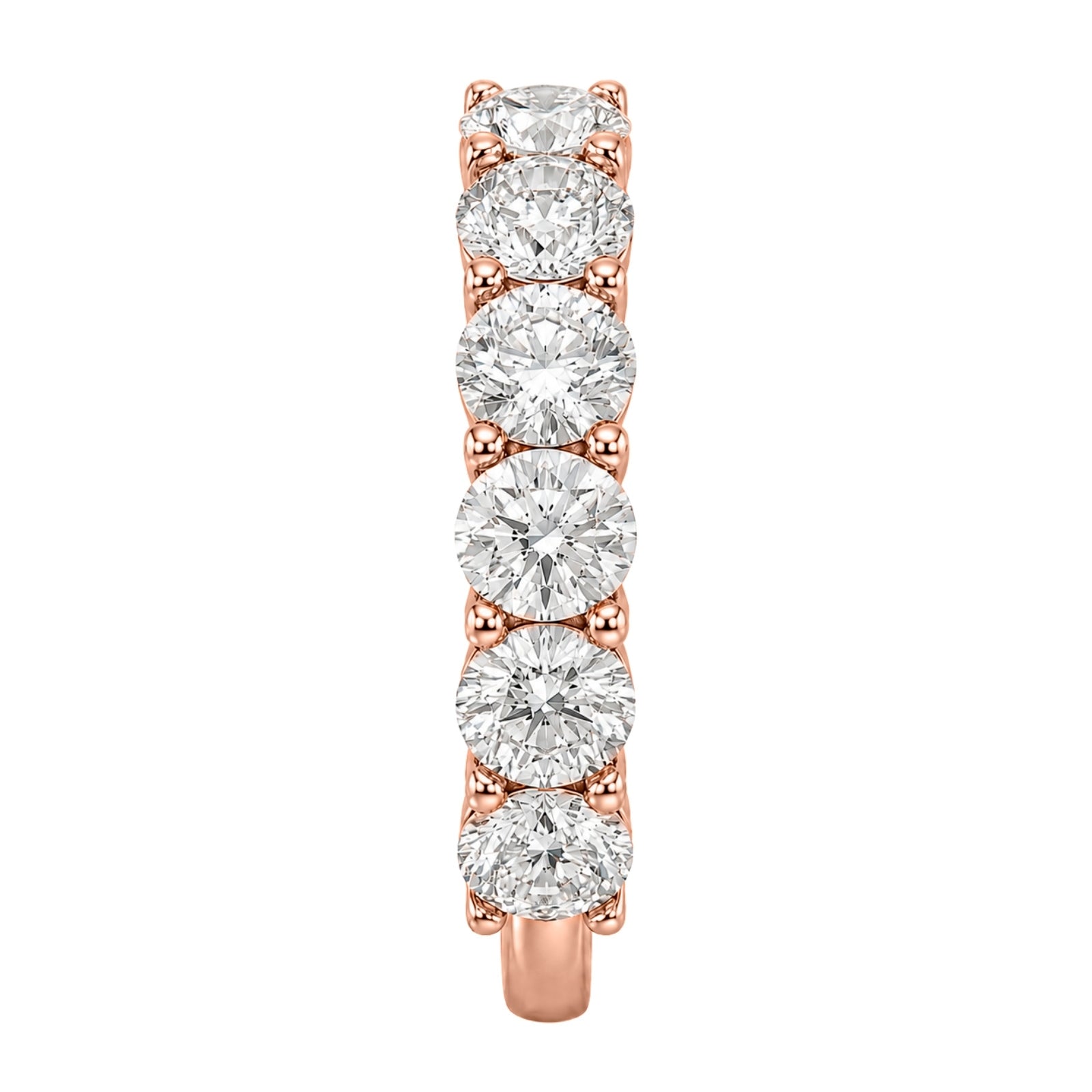 2.00-5.00 Carat T.W. Round-cut Lab Grown Diamond (F/VS+) 14K Gold 7 Stone Band Ring