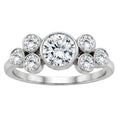 2.00 Carat T.W. Round-cut Lab Grown Diamond (F/VS+) 14K Gold Bezel Set 7 Stone Ring