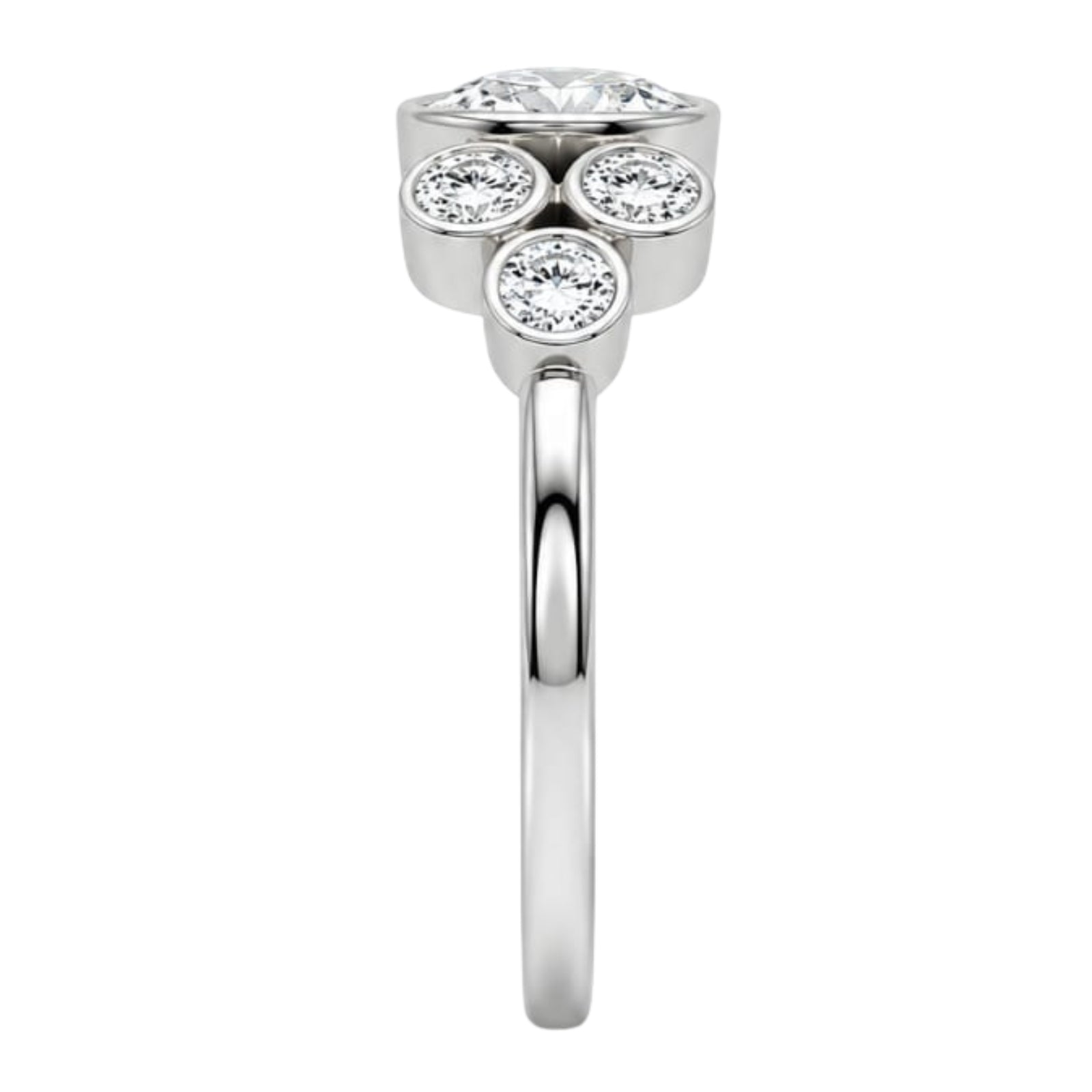 2.00 Carat T.W. Round-cut Lab Grown Diamond (F/VS+) 14K Gold Bezel Set 7 Stone Ring