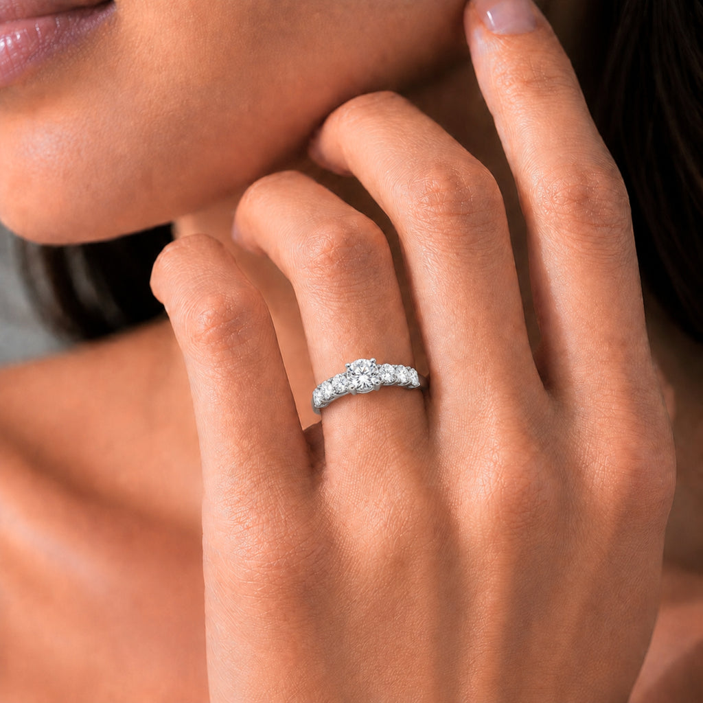 3.00 Carat T.W. Round-cut Lab Grown Diamond (F/VS+) 14K Gold Fashion Ring